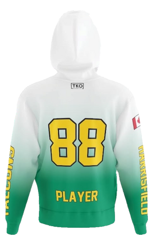 Harrisfield Falcons Elite Hoodie | White/Green Fade