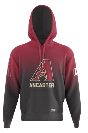 Ancaster D-Backs Elite Hoodie | Black/Red Fade