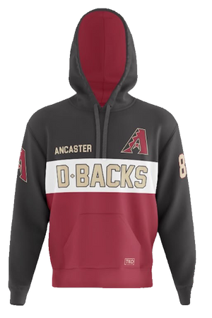 Ancaster D-Backs Elite Hoodie | Black/Red Stripe