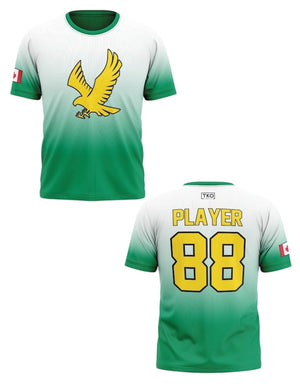Harrisfield Falcons Elite T-Shirt | White/Green Fade