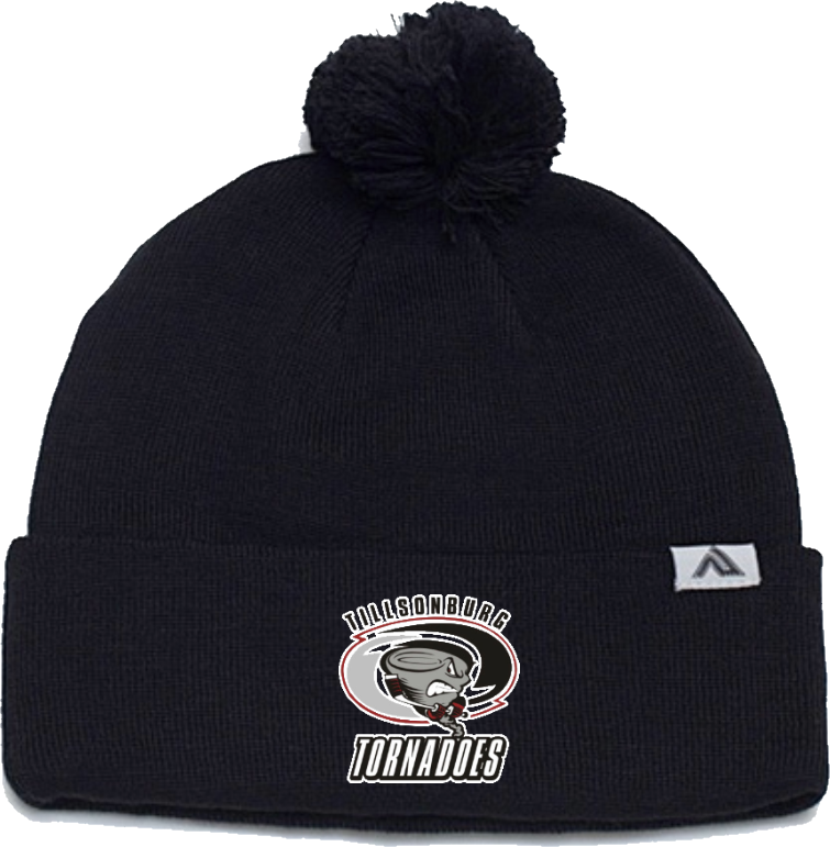 Knit Fold Over Pom-Pom Toque