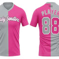 Elite V-Neck T-Shirt | Pink & Grey
