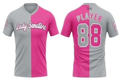 Elite V-Neck T-Shirt | Pink & Grey