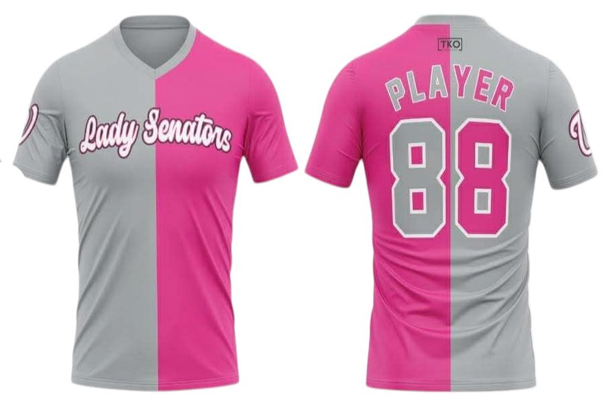 Elite V-Neck T-Shirt | Pink & Grey