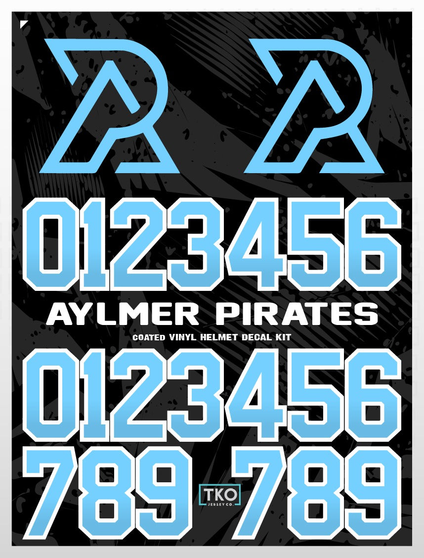 Aylmer Pirates Helmet Stickers | Design 2