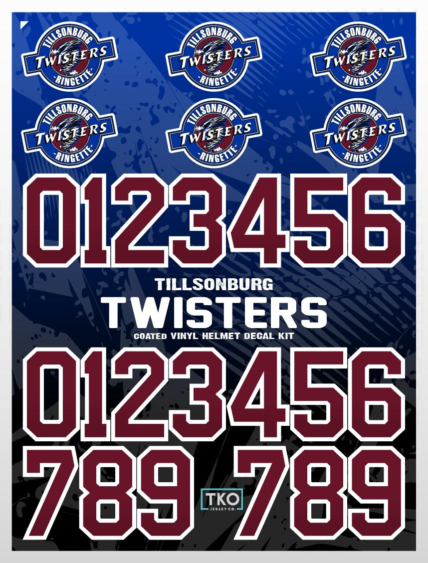 Tillsonburg Twisters Helmet Stickers