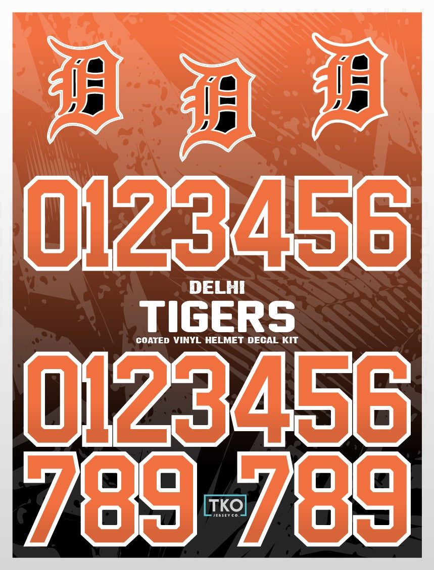 Delhi Tigers Helmet Stickers