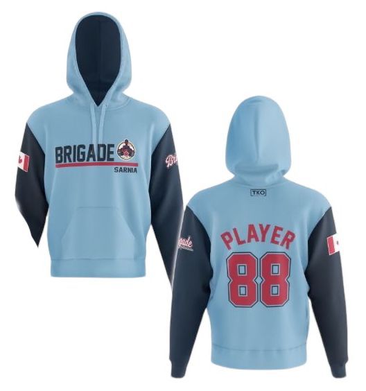 Elite Hoodie | Bridge with Light Blue/Navy Sleeves
