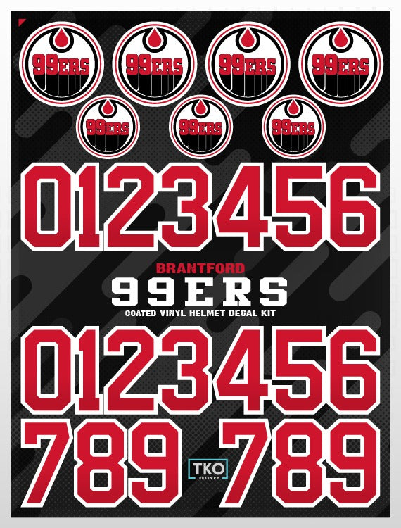 Brantford 99ers Helmet Stickers