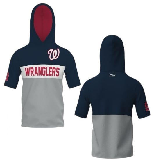 Elite Short Sleeve Hoodie | Navy & Grey