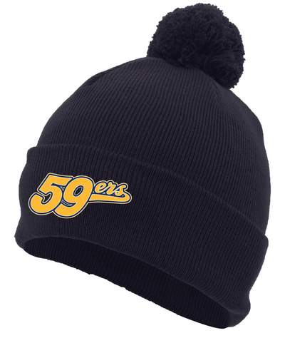 Knit Fold Over Pom-Pom Beanie