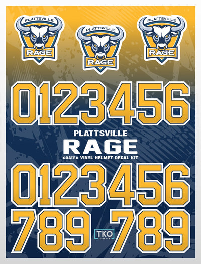 Plattsville Rage Helmet Stickers