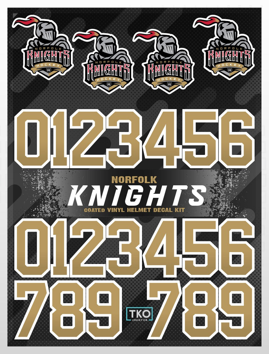 Norfolk Knights Helmet Stickers