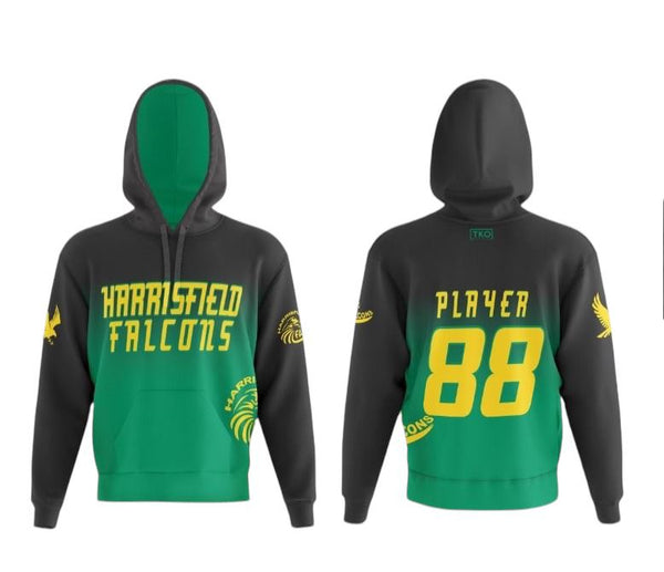 Harrisfield Falcons Elite "Black/Green Fade" Hoodie- Harrisfield Falcons