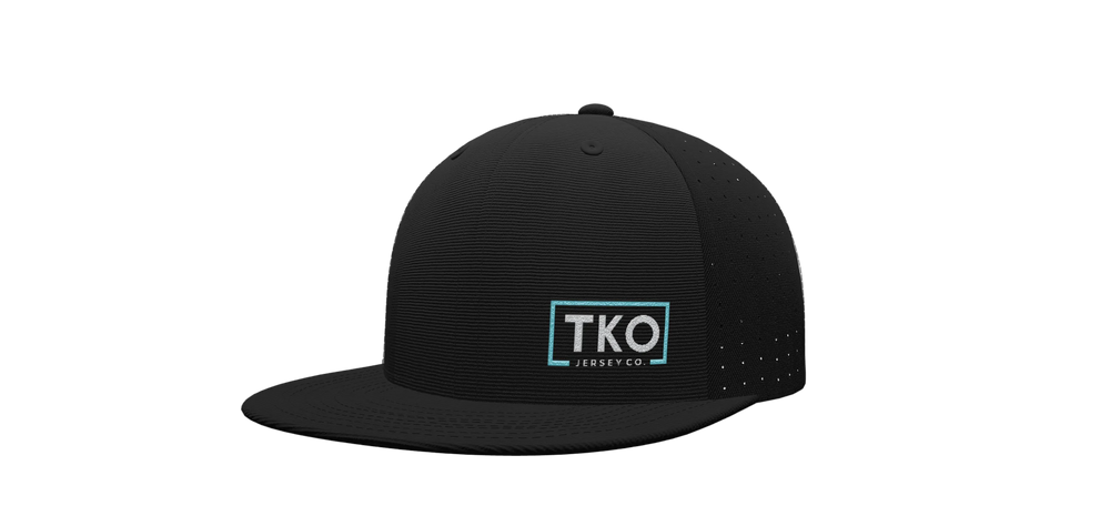 Black cap with TKO logo on a white background