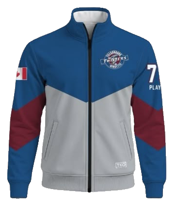 Tillsonburg Twisters Elite Track Jacket | Grey/Blue Chevron