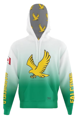 Harrisfield Falcons Elite Hoodie | White/Green Fade