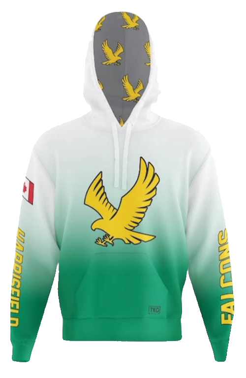 Harrisfield Falcons Elite Hoodie | White/Green Fade