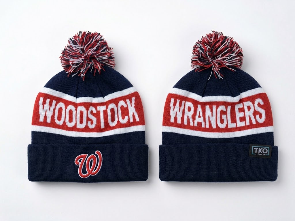 Woodstock Wranglers Baseball Elite Beanie | Pom Stripe