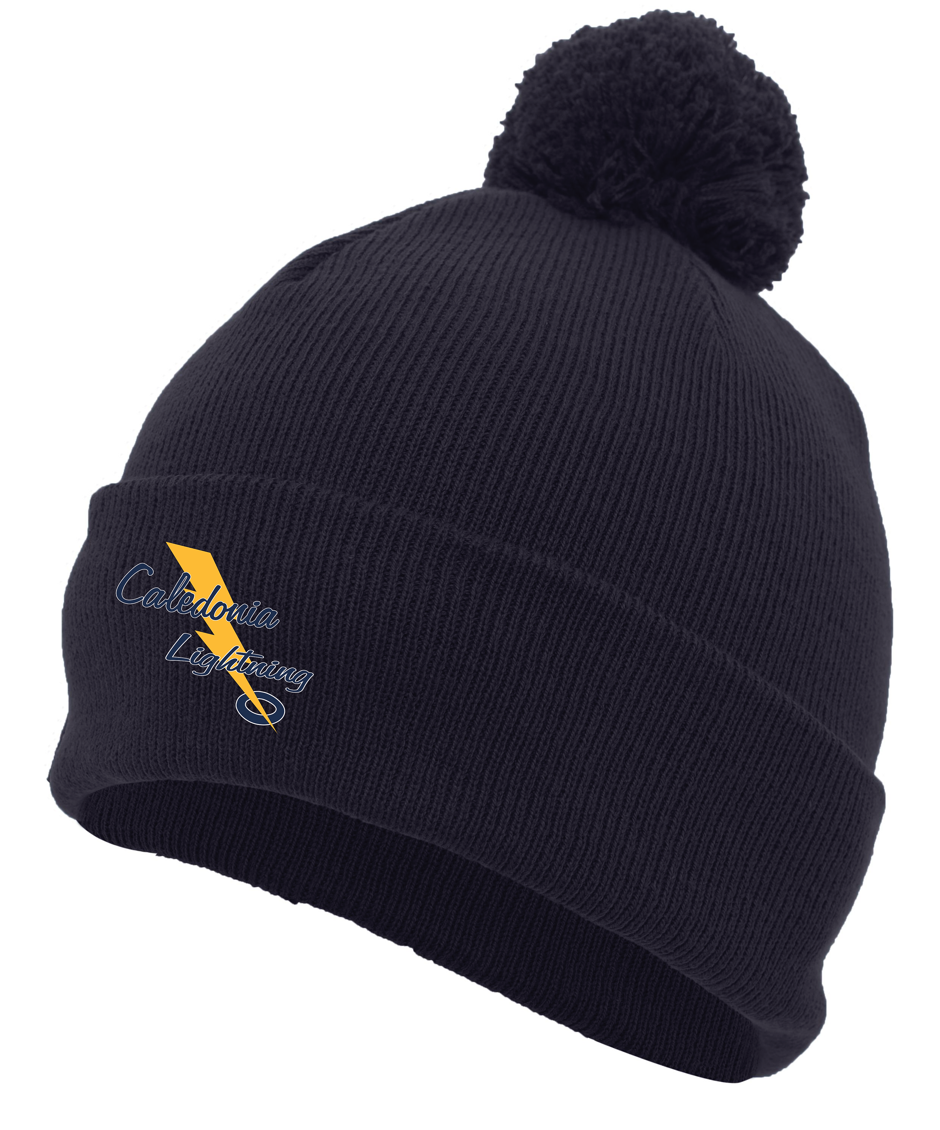 Knit Fold Over Pom-Pom Toque