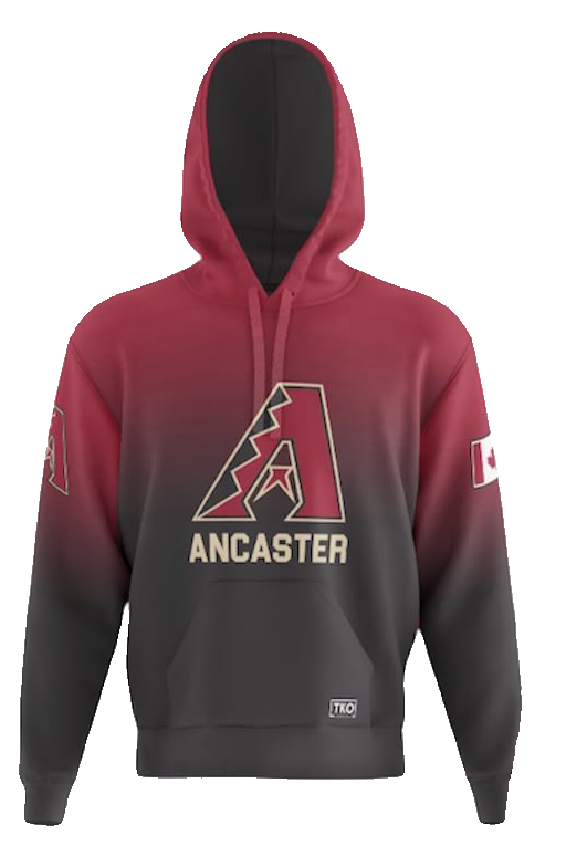 Ancaster D-Backs Elite Hoodie | Black/Red Fade
