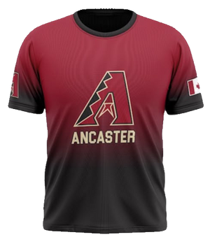 Ancaster D-Backs Elite T-Shirt | Black/Red Fade