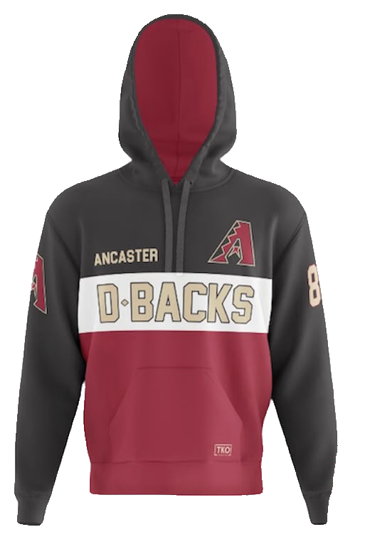 Ancaster D-Backs Elite Hoodie | Black/Red Stripe