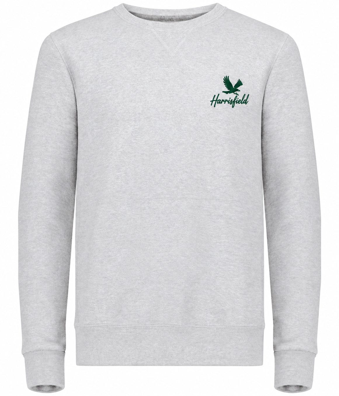 Harrisfield Falcons Adult Russell Dri-Power Fleece Crew Sweatshirt | Ash | Small Logo