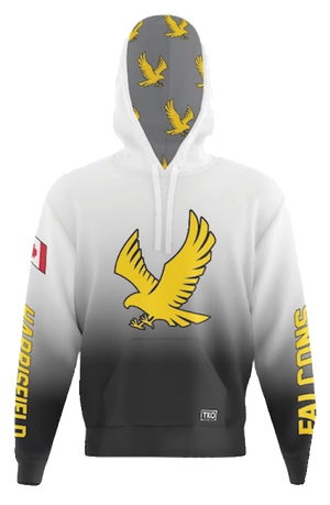 Harrisfield Falcons Elite Hoodie | White/Black Fade