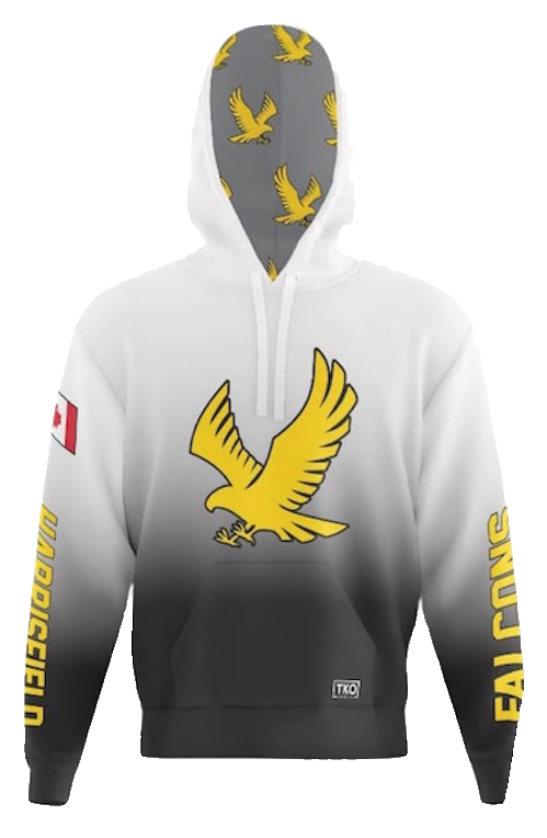 Harrisfield Falcons Elite Hoodie | White/Black Fade
